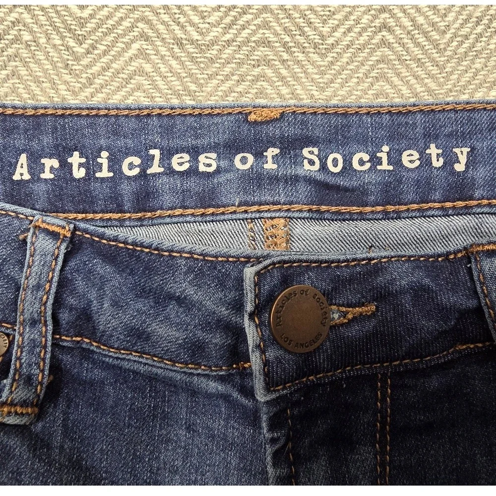 Articles‎ of Society Distressed Skinny Jeans Medium Wash Raw Hem Size 28